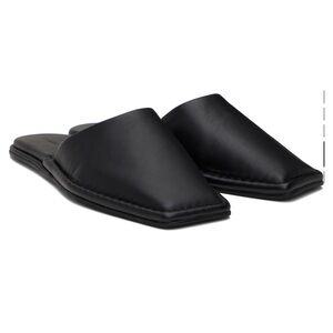 St. Agni Black Soft Square Toe Slippers